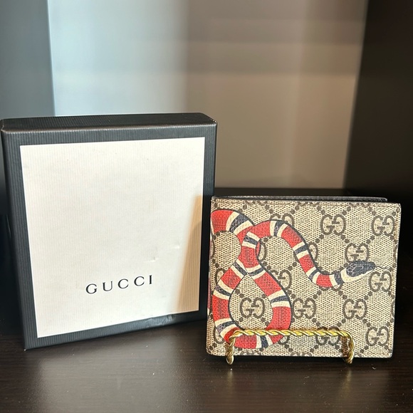 Gucci kingsnake men’s wallet 100% leather - Picture 3 of 9